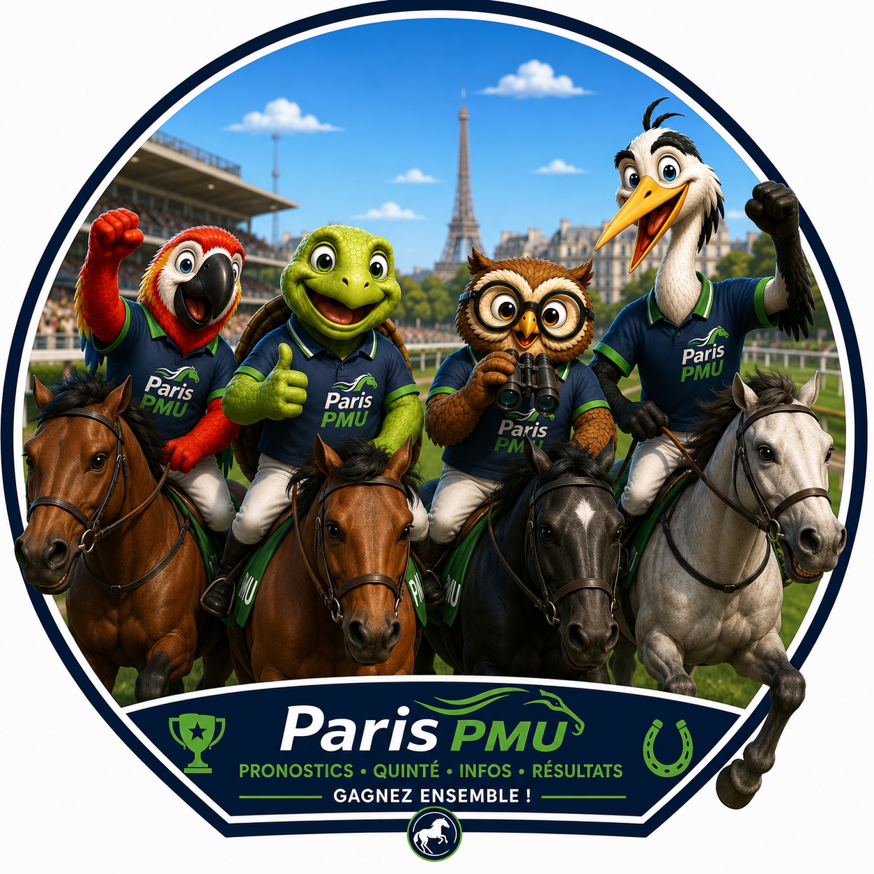Logo Paris PMU mascottes
